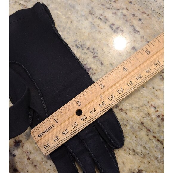 Vintage Womens Size XS-S 6 Black Cotton Formal 8" Short Gloves Button Accent - Picture 14 of 15